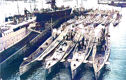German U-boats in Kiel in May 1914
